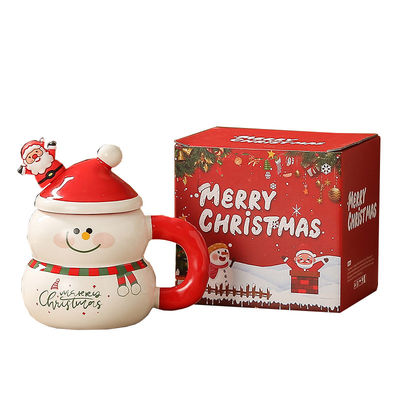 400 ml Kapazität Süßer Schneemann Weihnachtsmann Kaffee Weihnachtskirchen Keramik Mike Becher Mit Geschenkbox