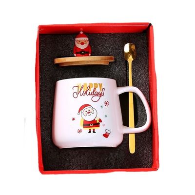 400 ml Weihnachtskaffeetassen Luxus Keramik Weihnachtsmann Becher Porzellan Weihnachtsbecher mit Deckel Geschenk
