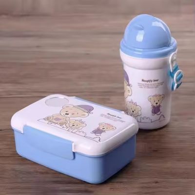 500 ml Strohkessel Plastik Lunchbox mit Wasser Tasse Set perfekt für die Mittagszeit Vielfalt