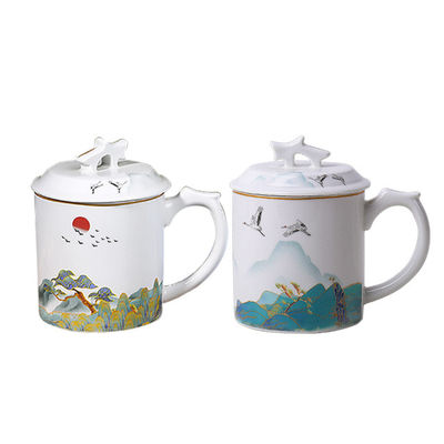 Prozellanbecher Anpassung 400ml Keramik Tasse Geschenk Kaffeeflasche Rutschfester Griff