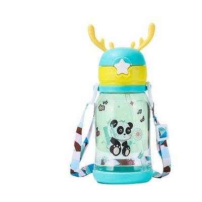 600 ml süße, transparente, tragbare Plastik-Sippy-Tasse für Kinder auf Abenteuern