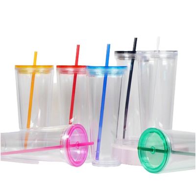 24oz Acryl-Doppelwand-Kalt-Tumbler, benutzerdefinierte Farbe, Plastik-PP-Tasse für Partybedarf