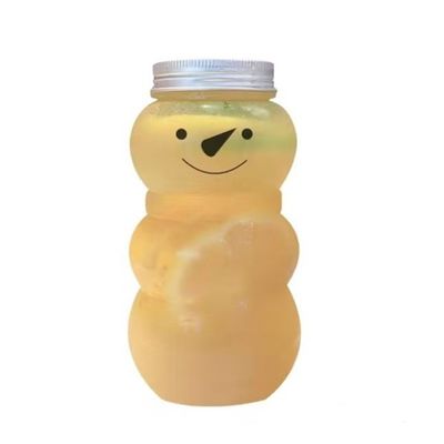 Custom 500ml PET Kunststoff Schneemann Weihnachtsflasche für Getränke Dekoration