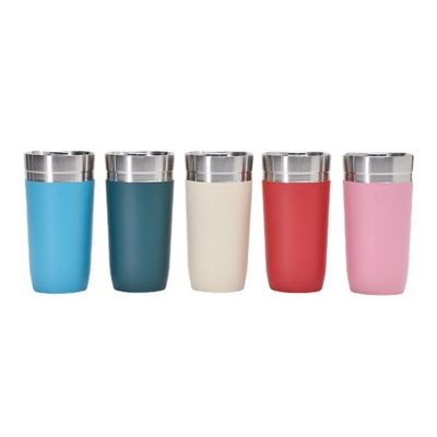 500 ml 304 Edelstahl Wasserflasche Tragbare Trinkkaffeetasse Thermosbecher mit Deckel