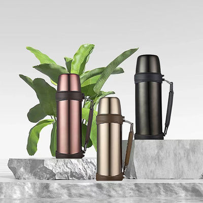 Edelstahl 1000 ml Wasserflasche Thermische Vakuum Isolierte Tasse mit Handgriff Kugelform
