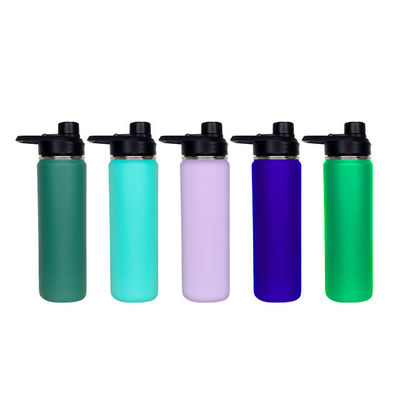 304 Edelstahl Gerade Tasse Wasserflasche mit Bild Gerade Trinkdeckel 650ml