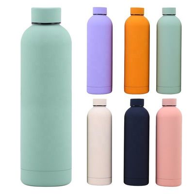 304 Edelstahl 500 ml Sportbecher Gummifarbe Wasserflasche mit PP-Lebensmitteldeckel