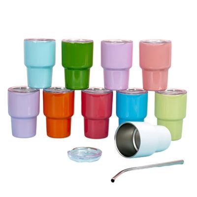 Party Must-Have 2oz Mini Doppelwand Isolierte Demitasse Tasse mit Stroh und Deckel