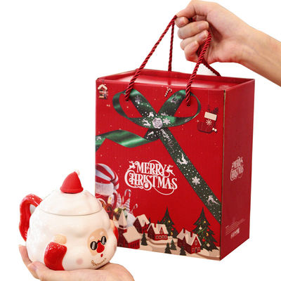 Custom Weihnachts-Nordische Keramik-Kaffeebecher 400 ml Kapazität mit Weihnachtsmann Design