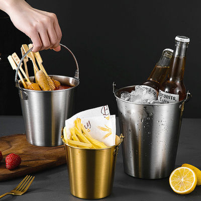 Metall Eis Eimer 1L Bier Champagner Eimer mit Griff für Snack und gebratenes Huhn