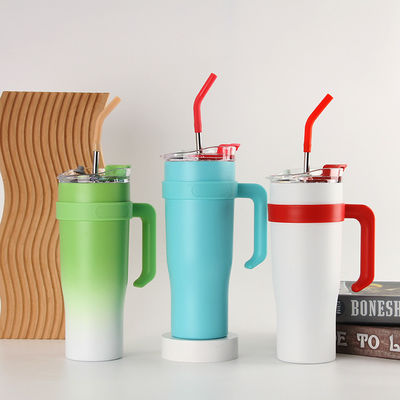 40oz Edelstahl Kaffeetasse mit Stroh und Deckel für Bürobedarf