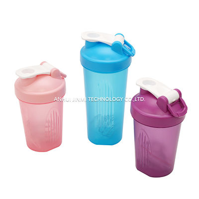 400 ml BPA-freie Kunststoff-Sport-Protein-Pulvermisch-Schütteln-Wasserbecher mit Skala und Deckel
