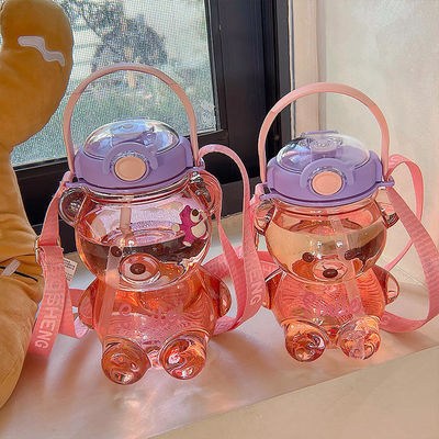 Alltagsleben Zuhause Schönes Design Stil BPA-freie Außenwasserflasche mit Stroh und Griff
