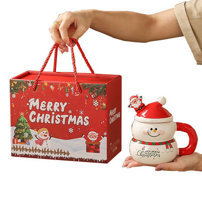 400 ml Kapazität Süßer Schneemann Weihnachtsmann Kaffee Weihnachtskirchen Keramik Mike Becher Mit Geschenkbox