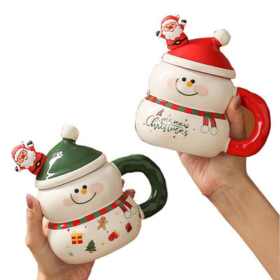 400 ml Kapazität Süßer Schneemann Weihnachtsmann Kaffee Weihnachtskirchen Keramik Mike Becher Mit Geschenkbox