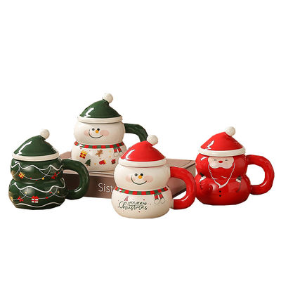 400 ml Kapazität Süßer Schneemann Weihnachtsmann Kaffee Weihnachtskirchen Keramik Mike Becher Mit Geschenkbox