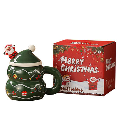 400 ml Kapazität Süßer Schneemann Weihnachtsmann Kaffee Weihnachtskirchen Keramik Mike Becher Mit Geschenkbox