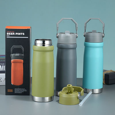 500 ml/650 ml Edelstahl Vakuumflasche Portable Outdoor Sport Drinkware mit Griff