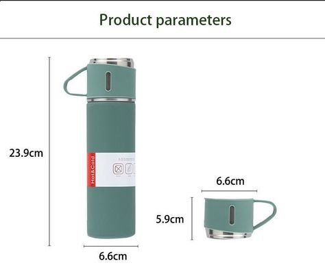 Edelstahl Vakuum Flasche Wasserflasche Becher Tumbler Geschenk Set mit 3 Deckeln 304 Innen