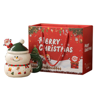 Süßer Schneemann Weihnachtsmann Design Keramik Weihnachtsmilchbecher Becher mit Geschenk-Box amerikanischer Stil