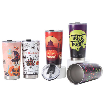 Geschenkbecher 20oz Autotermosbecher mit Halloween Design 304 Edelstahl 3D gedruckt