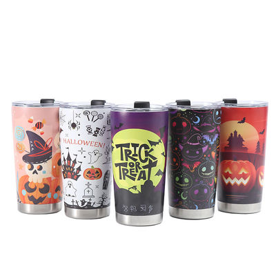 Offene 3D-gedruckte Bier Tasse 304 Edelstahl Vakuum Wasser Tasse 20oz mit Halloween Design