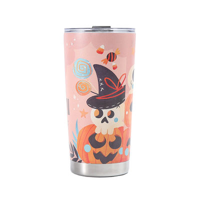 Offene 3D-gedruckte Bier Tasse 304 Edelstahl Vakuum Wasser Tasse 20oz mit Halloween Design