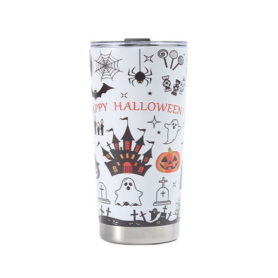 Offene 3D-gedruckte Bier Tasse 304 Edelstahl Vakuum Wasser Tasse 20oz mit Halloween Design