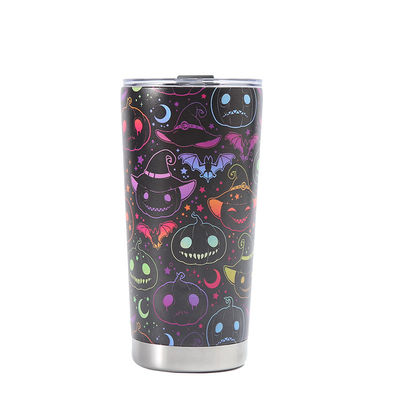 Offene 3D-gedruckte Bier Tasse 304 Edelstahl Vakuum Wasser Tasse 20oz mit Halloween Design
