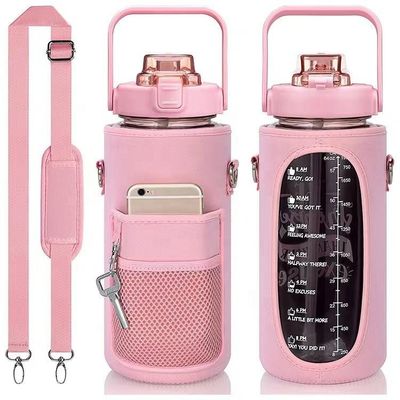 Kunststoffflasche mit Aufbewahrungshülle Motivationsstroh Zeitmarker 2000ml Flasche