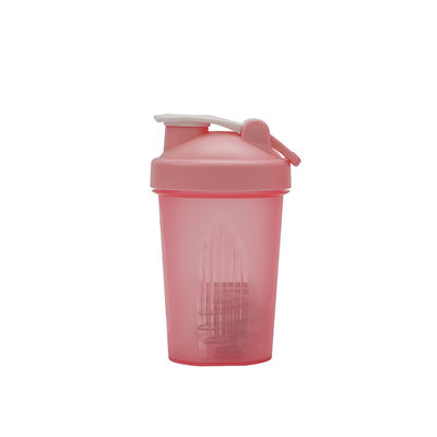 400 ml Plastikproteinpulver Milchshake-Tasse mit Skala Edelstahlkugel Mischbecher