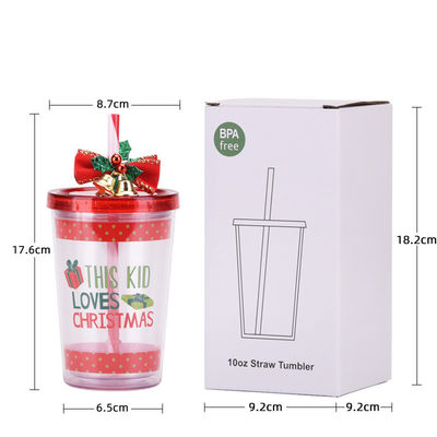 Weihnachtsglocke Doppelschicht Plastik BAP GRATIS Stroh Trinkwasserbecher