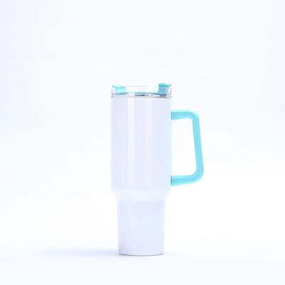 Wiederverwendbare Edelstahl-Tumbler Farbwagenbecher Tumbler mit Griff und Strohdeckel