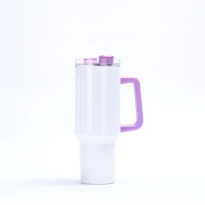 Wiederverwendbare Edelstahl-Tumbler Farbwagenbecher Tumbler mit Griff und Strohdeckel