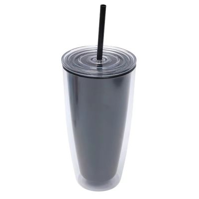 TOUR Anwendbar Erwachsene 24oz BPA-freier Doppelwand-Plastik-Tumbler mit Stroh und Deckel