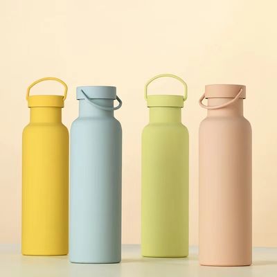 Einweg-Festfarbe Sport-isolierter Becher mit Griff Edelstahl-Vakuumflasche