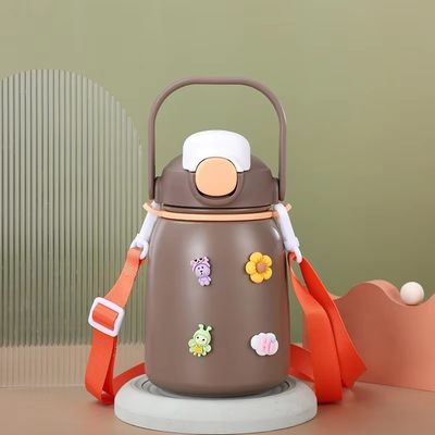 Isolierte Edelstahl-Wasserflasche 800 ml Kapazität Flip-Top Deckel BPA-frei mit Stroh