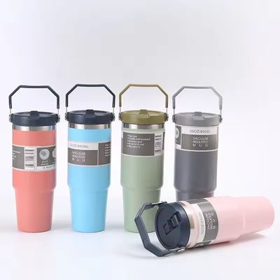 20oz 30oz Edelstahl Vakuum isolierte Tumbler mit Griff Deckel Custom Logo Ideal