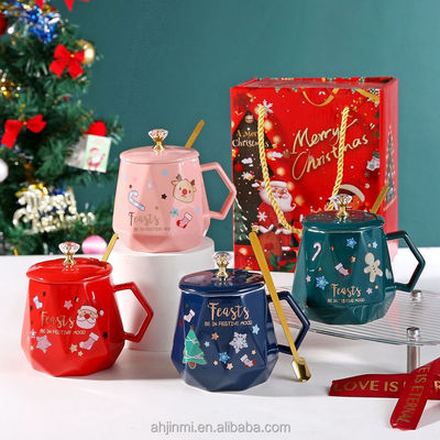 HANDGREIP 400ml Stil Keramik Becher Weihnachten Kaffeetasse Teetasse Luxus Kaffee Xmas Becher