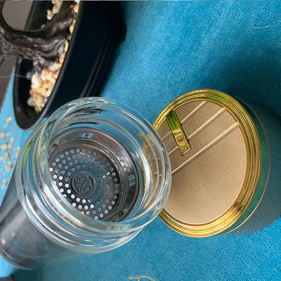 Direkt Trinker Mehrfachverwendbarer BPA-freier Borosilikat-Tee-Infuser Glasflasche mit Filter 300 ml
