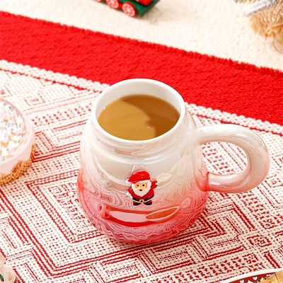 Gradient Farbe Weihnachtskeramik Geschenk Schachtel Tassen 2024 Delikatesse Design 6.8cm*11cm 2 Farben
