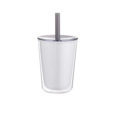 Anpassungs-Logo akzeptabel Doppelwand Plastik-Wasserflasche mit Stroh und PC-Material