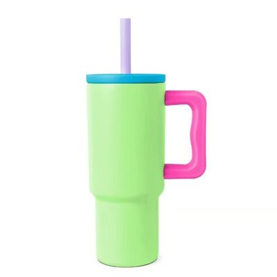 Wiederverwendbare Edelstahl-Tumbler 40oz-Tumbler mit Griff und Strohdeckel