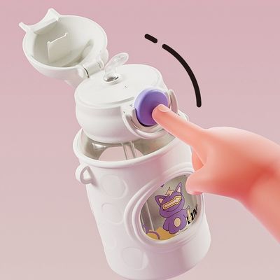 680 ml Kapazität Krümmtes Kaninchenohr Wasserflasche Muss für Kinder Outdoor-Abenteuer haben