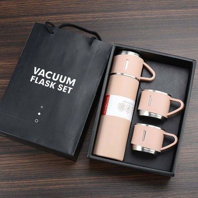 300g Business Isolierte 304 Edelstahl Wasserflaschen Vakuumflasche Set mit Becherdeckel