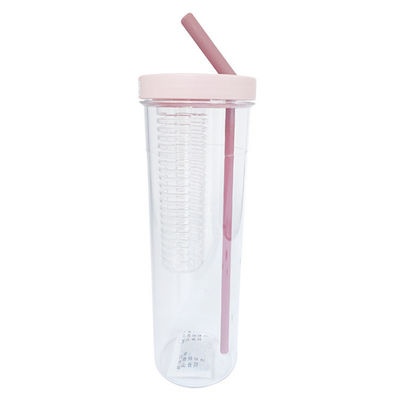 Großkapazität Outdoor Portable Strohsaft Trinkwasserflasche Tasse mit Teehalle Custom Logo Kunststoff