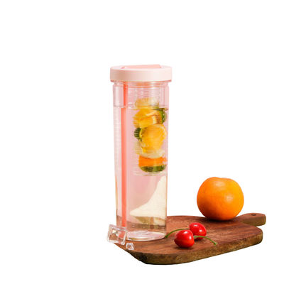 Großkapazität Outdoor Portable Strohsaft Trinkwasserflasche Tasse mit Teehalle Custom Logo Kunststoff
