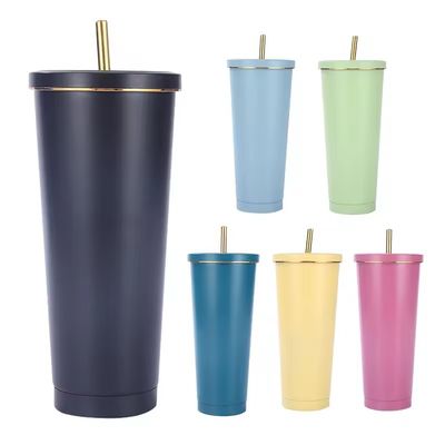 Matte schwarze Kaffeetasse aus Edelstahl 500 ml/750 ml Isolierte und anpassbare Gestaltung