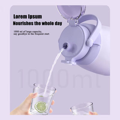 Klassischer Design-Stil Großkapazität 1000 ml große Bauch Sportflasche mit Stroh