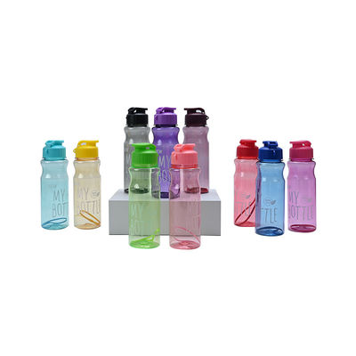 Unisex Sport Custom Logo BPA-freie Plastik-Trinkwasserflaschen mit Abdeckung für Zubehör